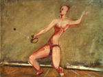 Mark Rothko (Marcus Rothkowitz) - Untitled (uomo con racchetta e palla)