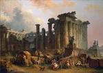 Hubert Robert - Rovine di un tempio dorico