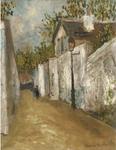 Maurice Utrillo - Rue Saint Vincent e la casa con un tetto di paglia a Montmartre