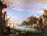 Salvator Rosa - Porto con rovine